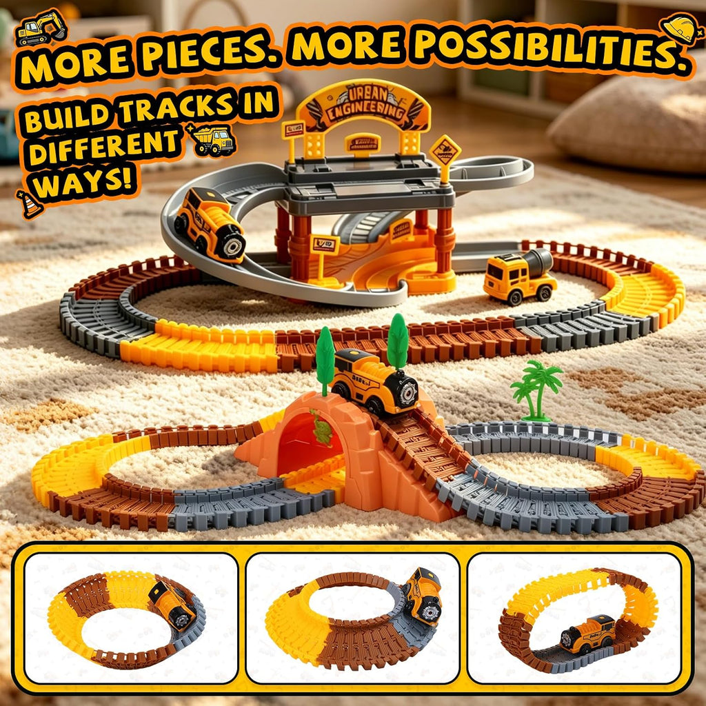 EagleStone Juego de 226 pistas de carreras de construcción, garaje de