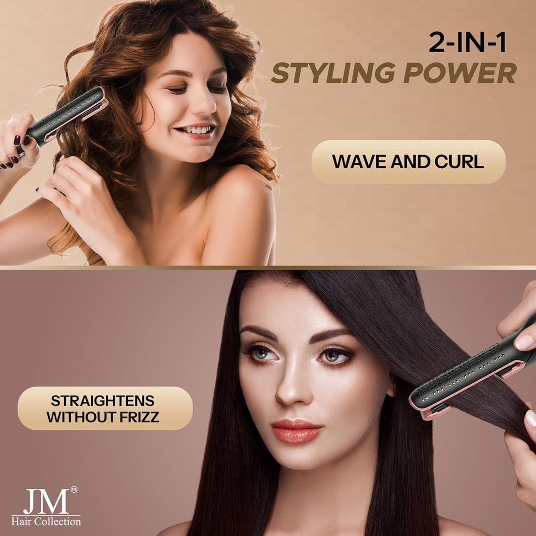 Jm Hair Collection Duo Styler - Plancha de pelo y rizador 2 en 1 co...