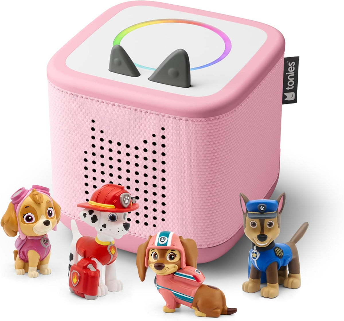 Toniebox 2 Audio Player PAW Patrol Bundle para Kids 3+ con Chase, Marshall, Skye, y Liberty - Cloud Pink