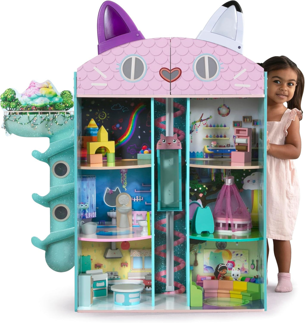 Gabby's Dollhouse Purrfect Playhouse de Delta Children - Cuenta con sonidos y orejas iluminadas - Incluye 20 accesorios - Se adapta a muñecas de 8 pulgadas - Regalo de ensueño para juegos de simulación para niños de 3 años