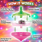 valor de combo 100 Pcs de trompos giratorios con luz LED intermitente hasta novedad juguetes recuerdos de fiesta