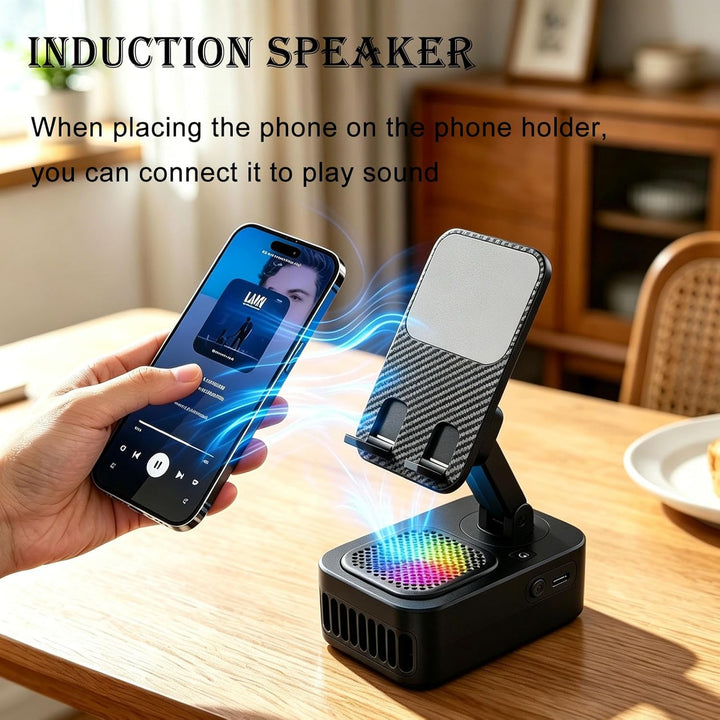 Altavoz Bluetooth inalámbrico de inducción con soporte para teléfon...