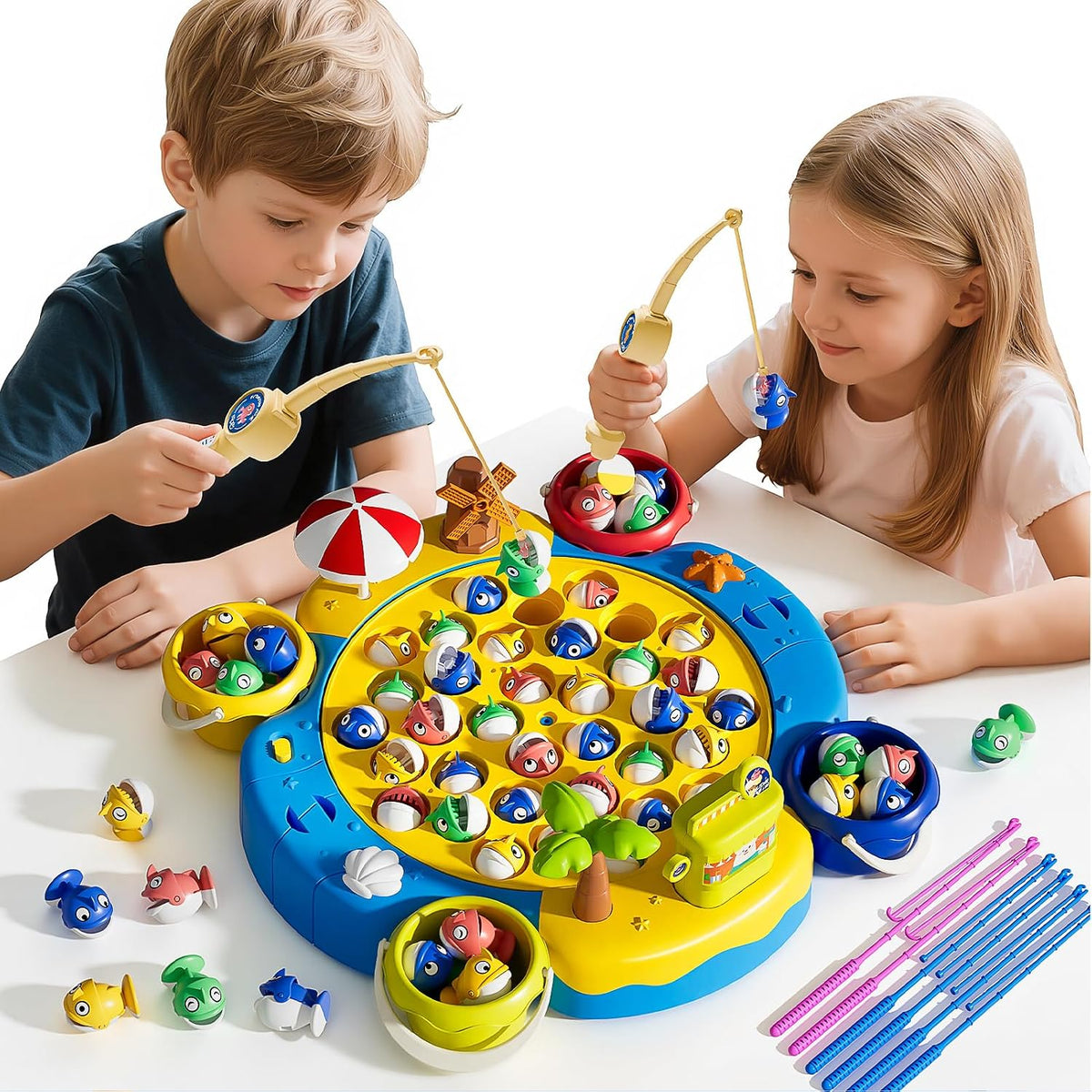 ORANGE OCEAN 66 juegos magnéticos de pesca para niños de 4 a 8 años, juegos de mesa para niños de 4 a 6 años, 8 a 12, juguetes para niños de 3, 4, 5, 6 años, ideas de regalos de cumpleaños para niños y niñas de 3-5, 6-8
