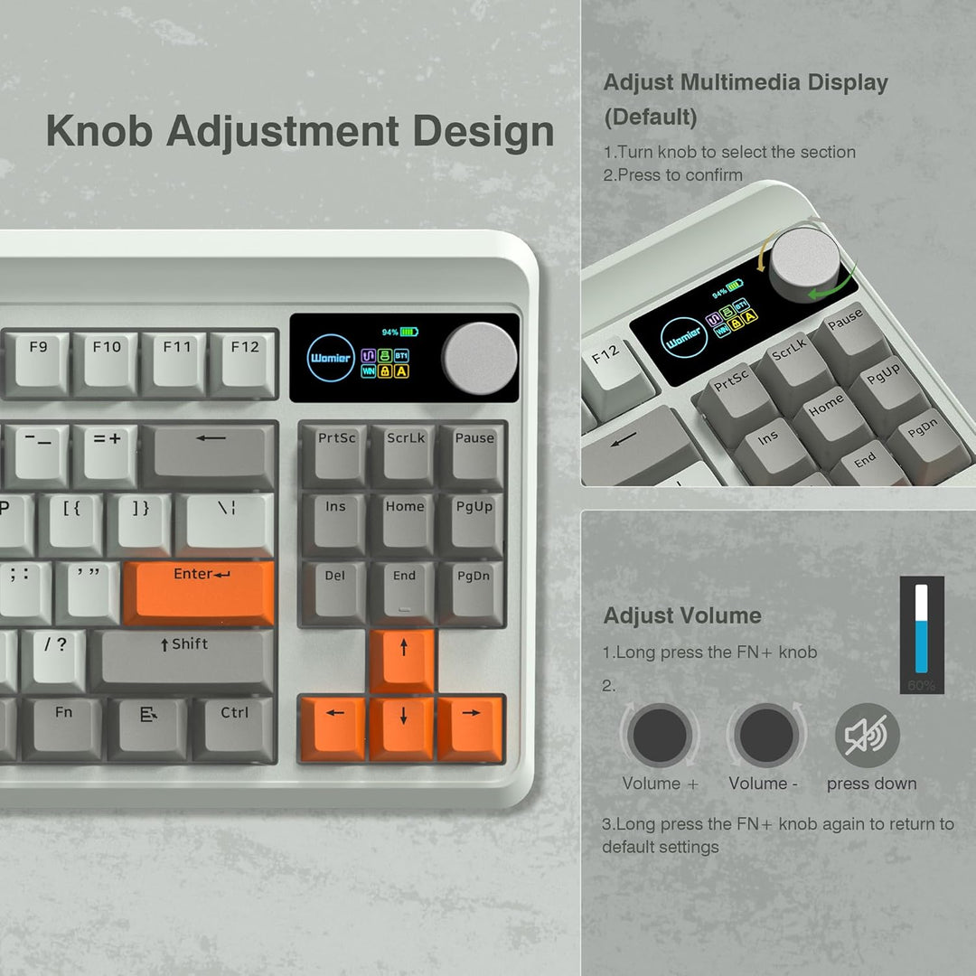 Womier M87 - Teclado mecánico 75% con pantalla inteligente TFT y pe...