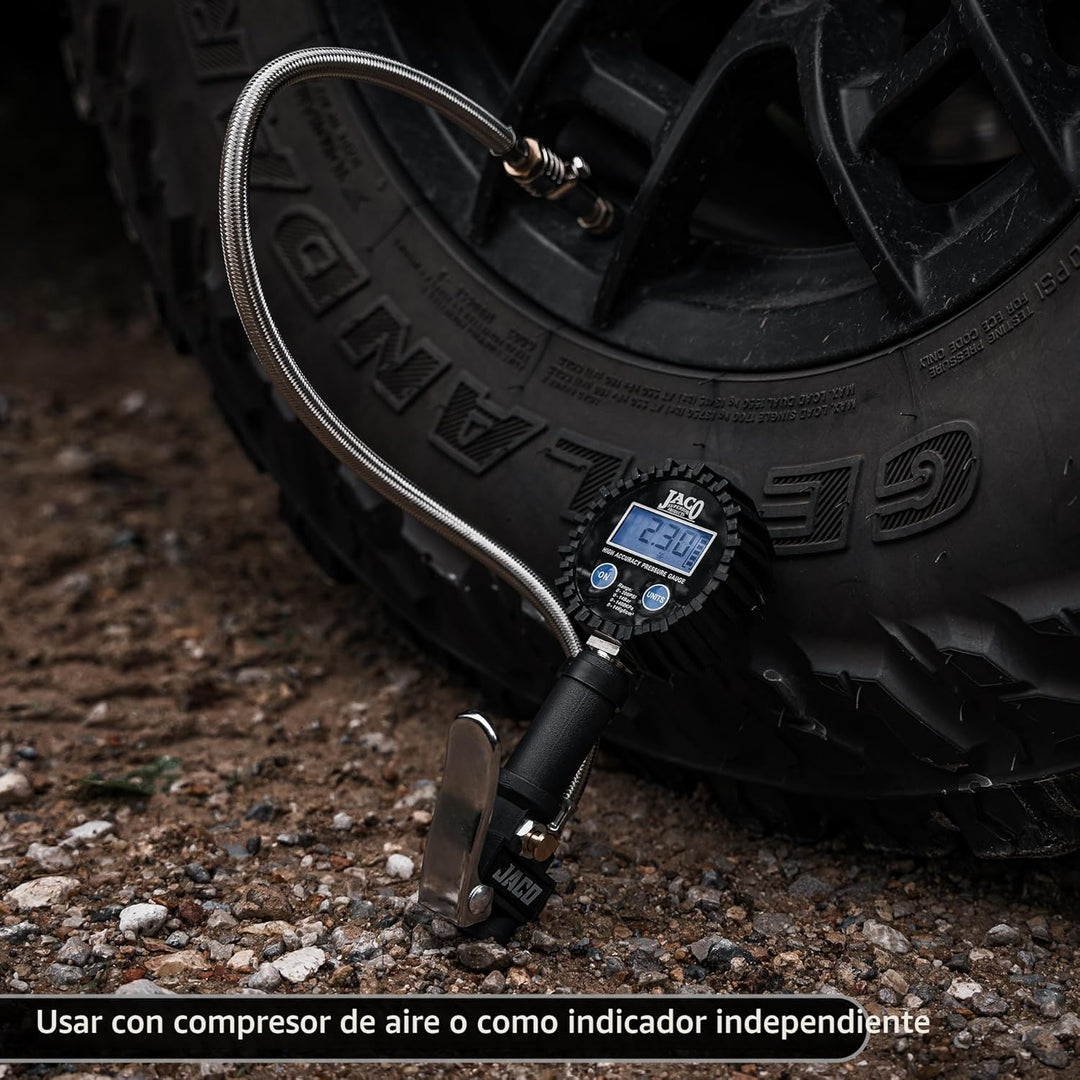 Medidor digital de inflador de neumáticos Jaco FlowPro, 200 PSI
