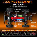 Autos RC rápidos sin escobillas 1/16 para adultos Fast 50+ KMH 4WD Off-Road de alta velocidad sin escobillas de control remoto con 2 baterías LiPo de 7.4V 2000mAh