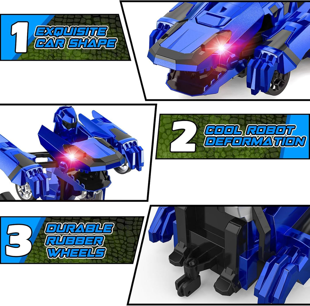 Kroyedfuw Coches RC Transformables de Dinosaurio, Coche de Control...