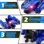 Kroyedfuw Coches RC Transformables de Dinosaurio, Coche de Control...