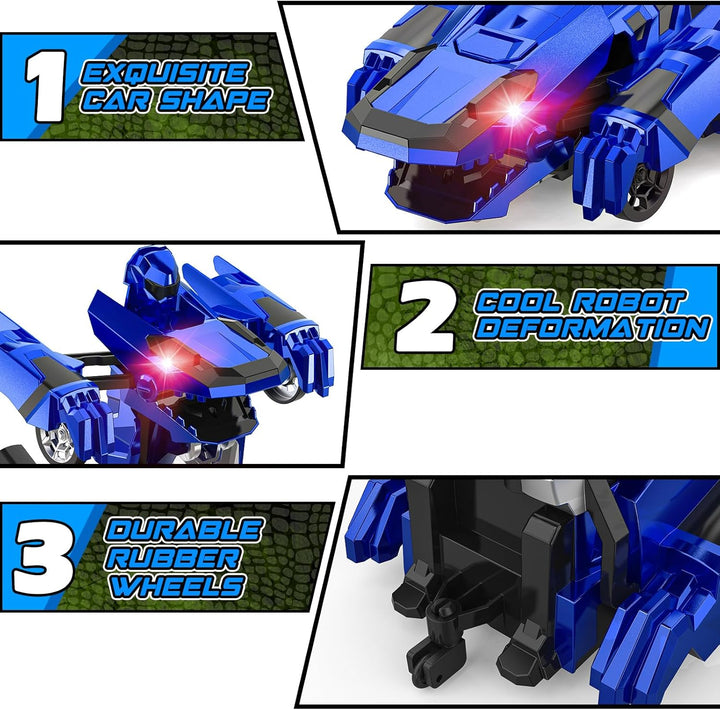 Kroyedfuw Coches RC Transformables de Dinosaurio, Coche de Control...