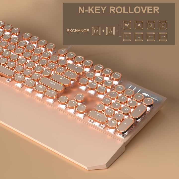 MageGee - Teclado mecánico tipo máquina de escribir para juegos ret...