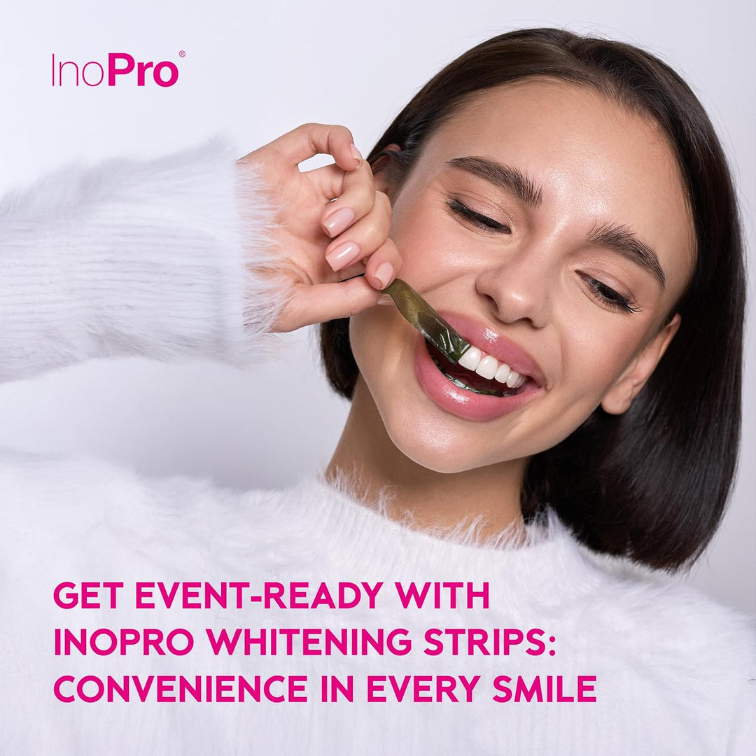 InoPro Kit de 21 tiras blanqueadoras dentales, blanqueador de dient...