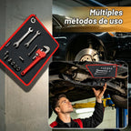 Tapete magnético flexible para herramientas, almohadilla magnética de 40 libras con selector magnético, agujero circular para colgar y gancho de mosquetón, organizador de almacenamiento para automóvil