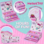 Hello Kitty Lápices de colores, suministros de arte, kit de dibujo para niños, suministros escolares, kit de pintura, lápices de dibujo para niñas, kit de arte, estuche de viaje con crayones para