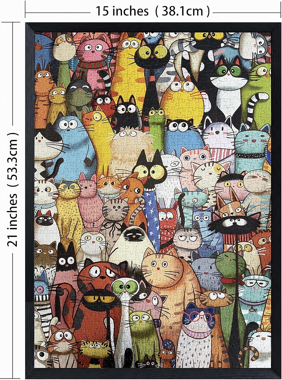 Rompecabezas de gato caprichoso para adultos, 520 piezas, arte dibujado a