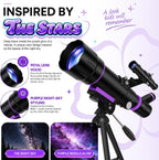 Telescopio para niños de 8 a 12 años y adultos, refractor de 3.150