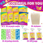 Recuerdos de fiesta para niños 4-8-12: 24 Pack Scratch Rainbow Art Crafts