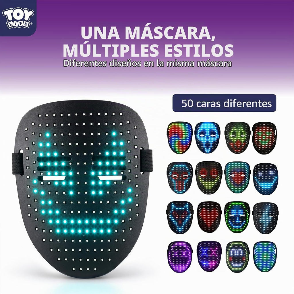 TOY Life - Máscara LED con 60 opciones de visualización para niños y