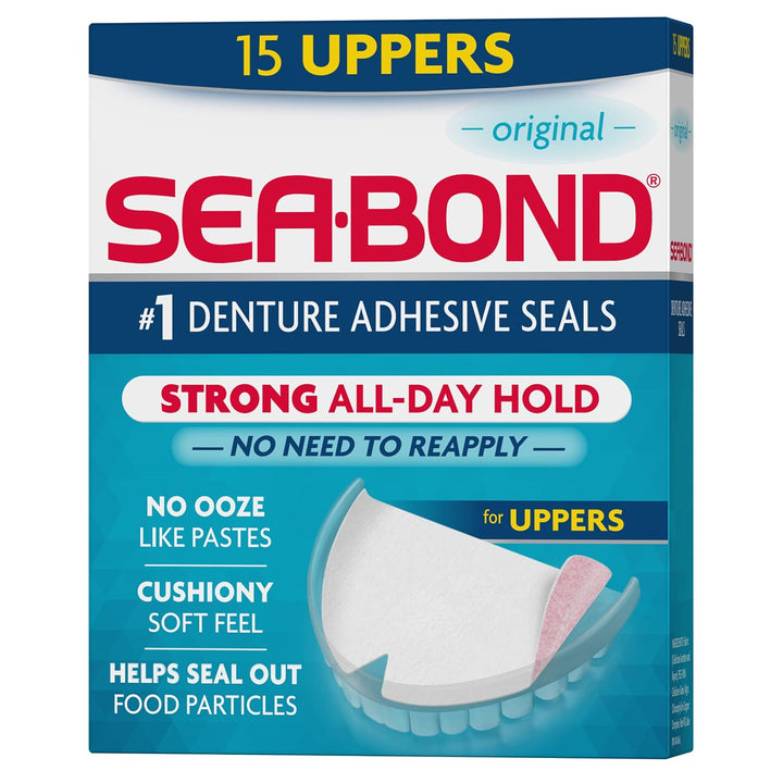 Sea Bond Sellos Adhesivos Seguros para Dentaduras Postizas, Superio...
