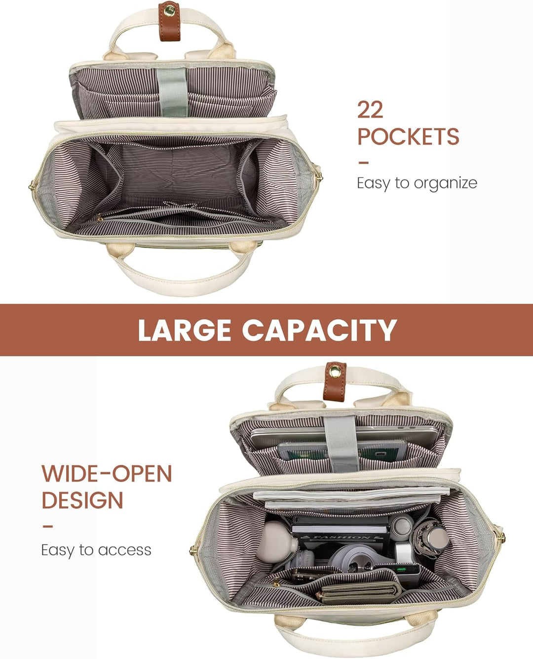 LOVEVOOK - Mochila para laptop de mujer, mochila impermeable de 15....