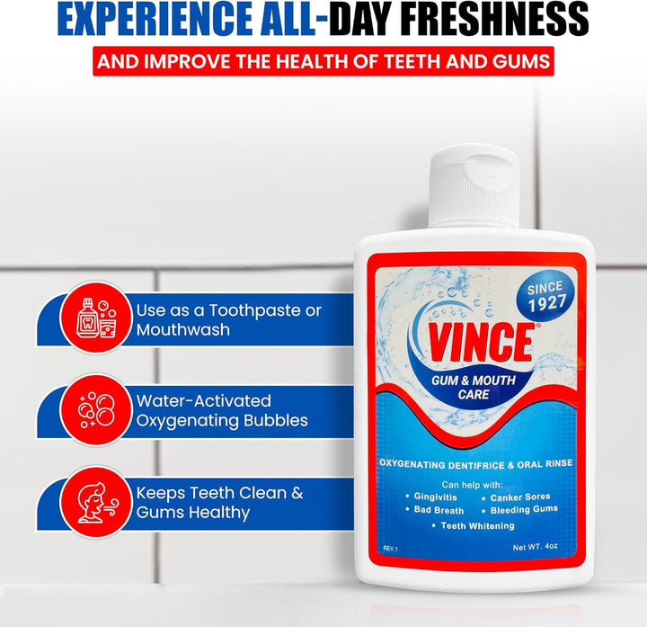 Vince Oxygenated Dentifrice - Pasta de dientes y enjuague bucal de...
