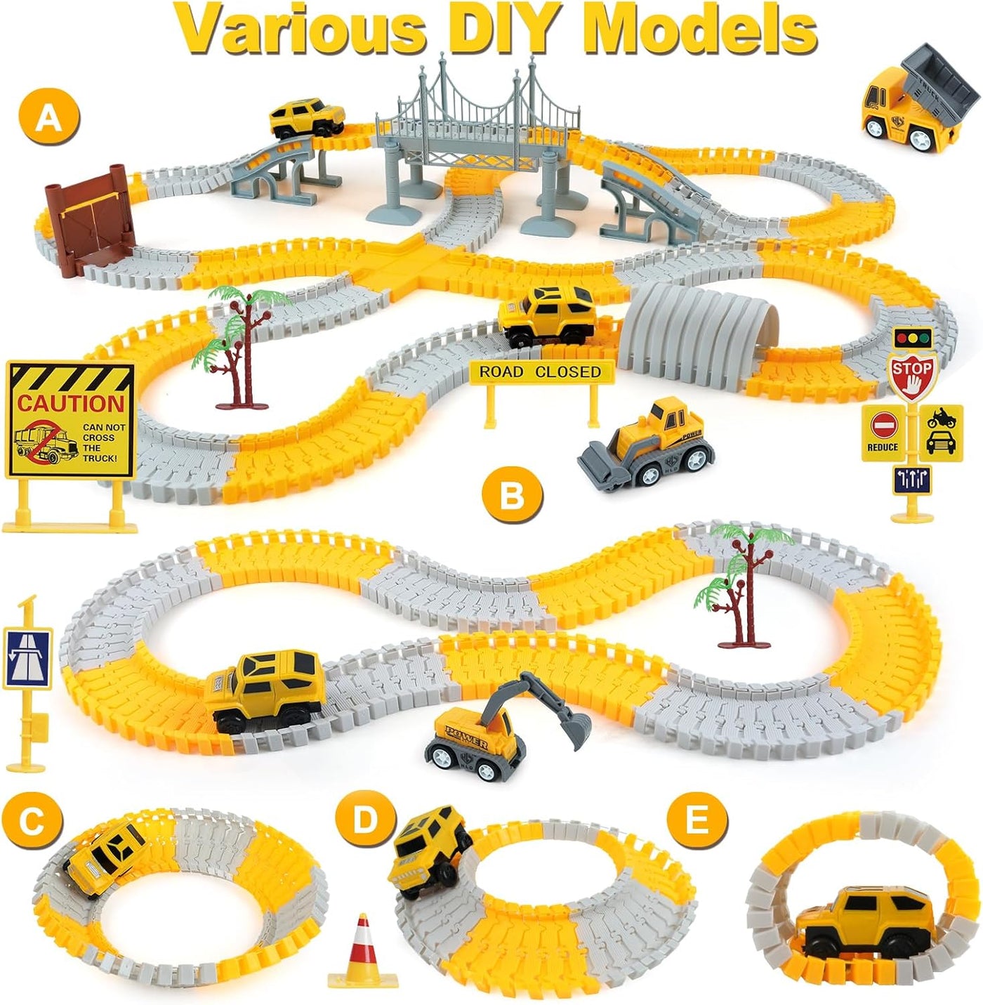 BEMITON Pista de Carreras de Construcción Juguetes para Niños - Reg...