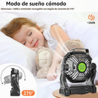 TDLOL Ventilador de Camping Portátil Recargable para Tienda de Camp...