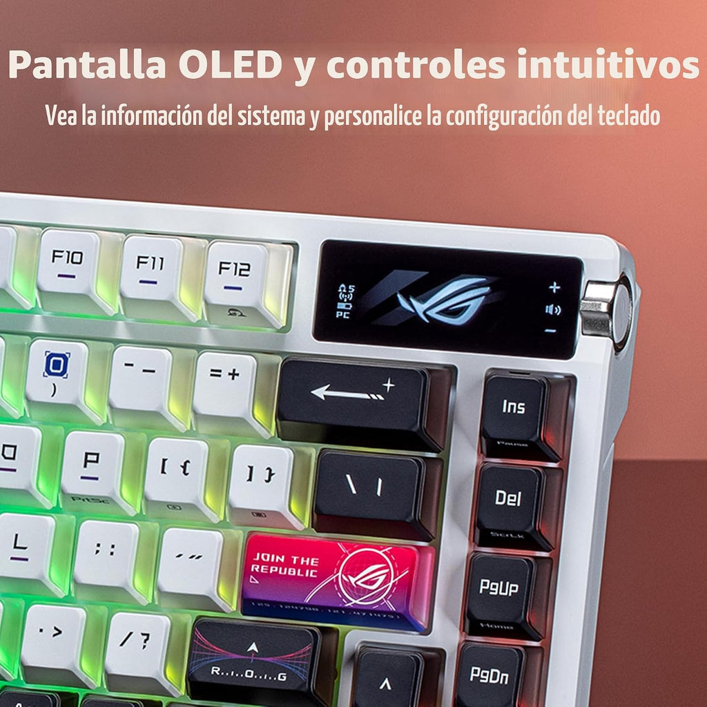ASUS Teclado mecánico inalámbrico para juegos ROG Azoth X - 75% TKL, teclas