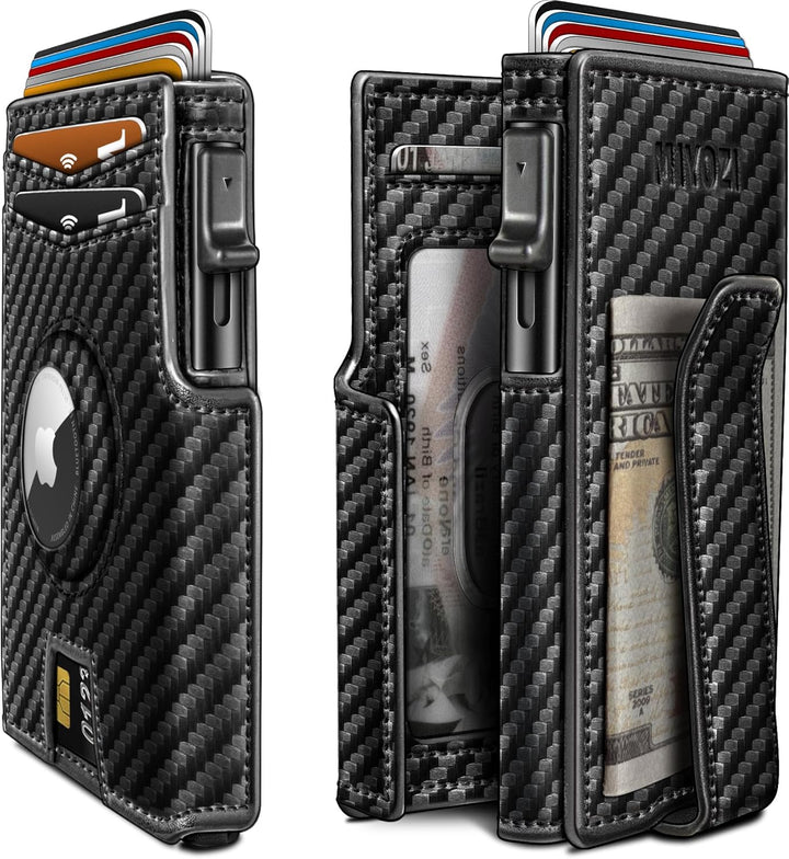 Miyozi - Billetera Airtag para hombre, con clip de dinero, estuche...
