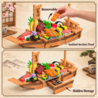 Juego de bloques de construcción de barco de sushi japonés grande