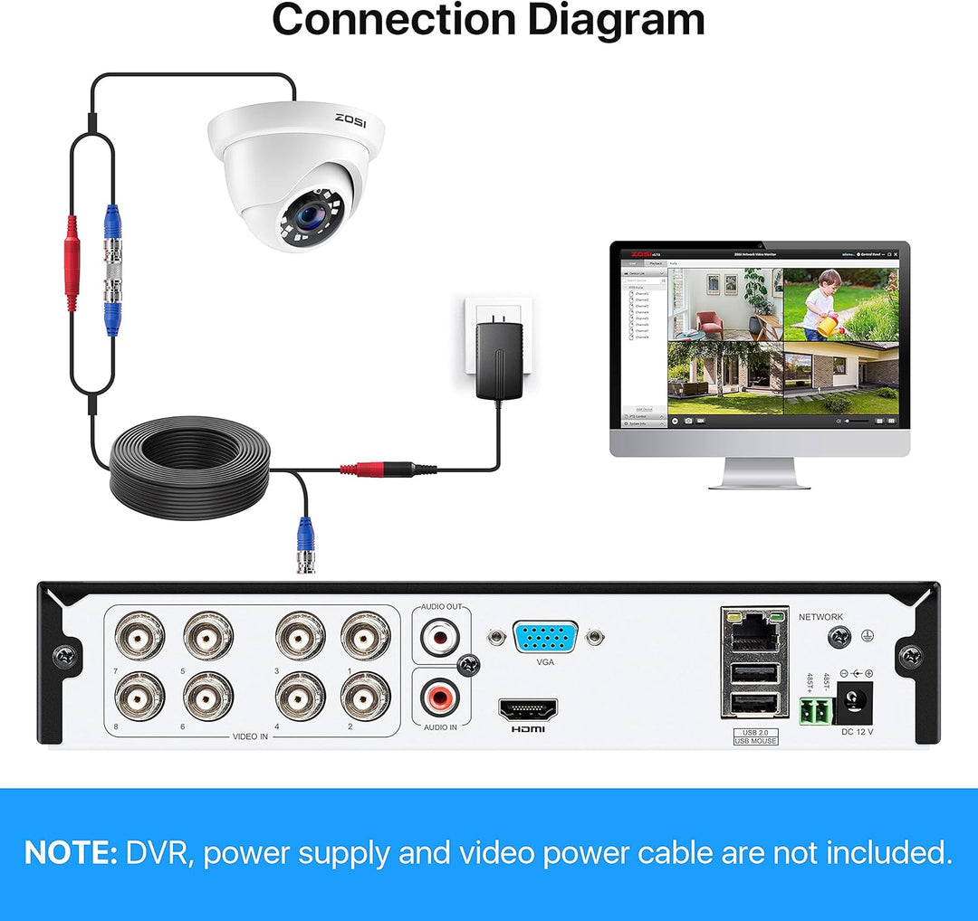 ZOSI - 4 Pack 2MP 1080p HD-TVI Cámara de seguridad para el hogar, e...
