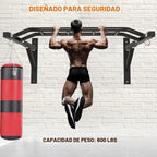 Barra de Dominadas de Montaje en Pared Upgrade, Barra de Dominadas Multiagarre de Alta Resistencia para Entrenamiento de Fuerza, Capacidad de 600 lbs, Construcción en Acero Duradera, Perfecta para Entrenamientos en Casa y Garaje