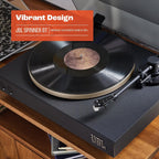 JBL Spinner BT - Bluetooth con tocadiscos AptX-HD™, componentes, carcasa extraíble, bandeja de aluminio y transmisión por correa, cartucho magnético móvil preinstalado (dorado)