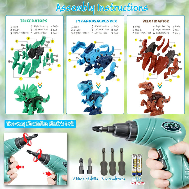 Juguetes STEM de dinosaurios para niños de 3 a 5 años, juguetes de...