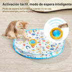 Potaroma - Juguetes interactivos para gatos, pelota de movimiento rápido en alfombra de juego, pelota automática con movimiento activada por movimiento para ejercicio interior, esconde y busca, animal