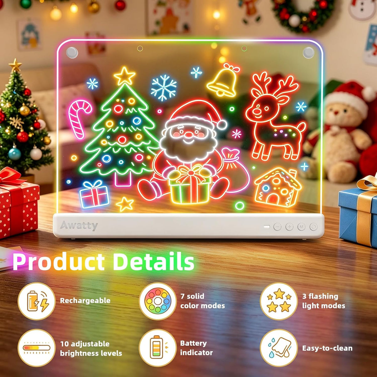 Tablero de dibujo LED de 16 pulgadas, regalos de juguetes para niños