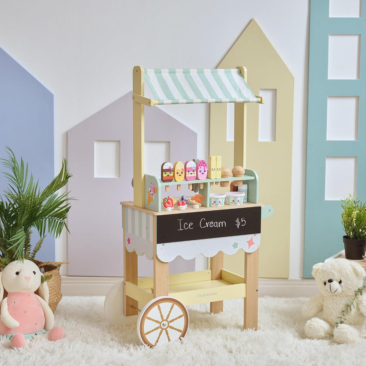 Teamson Kids Jolly Pals - Soporte para helados, color verde menta