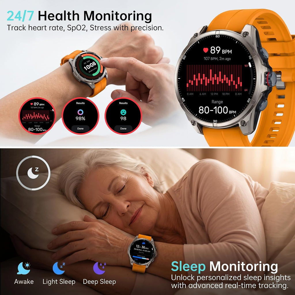 SOUYIE Smartwatch para hombres GPS Fitness Tracker Bluetooth llamada