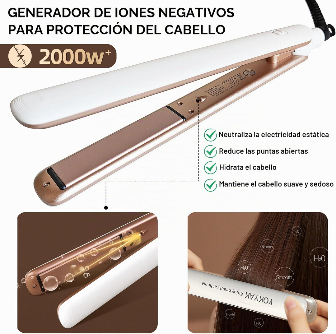 YOKYAK Plancha de pelo de 1 ¼ pulgadas, plancha de pelo fino de 1 ¼...