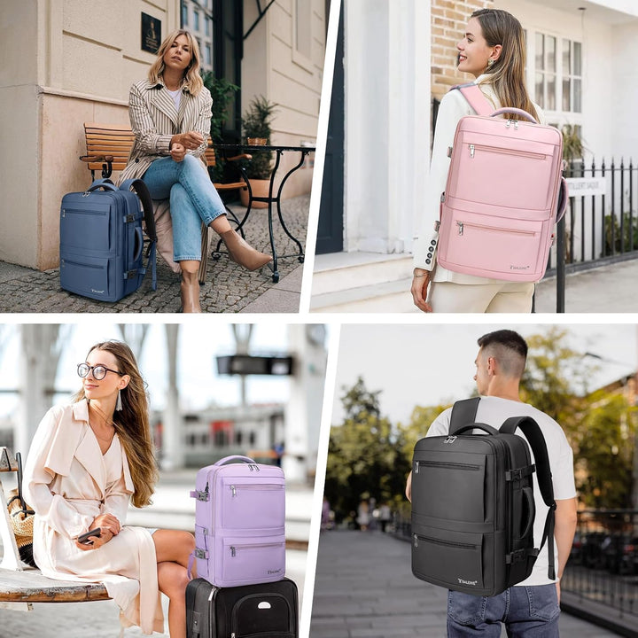 BALEINE Mochila de viaje para mujeres y hombres, mochila grande y r...
