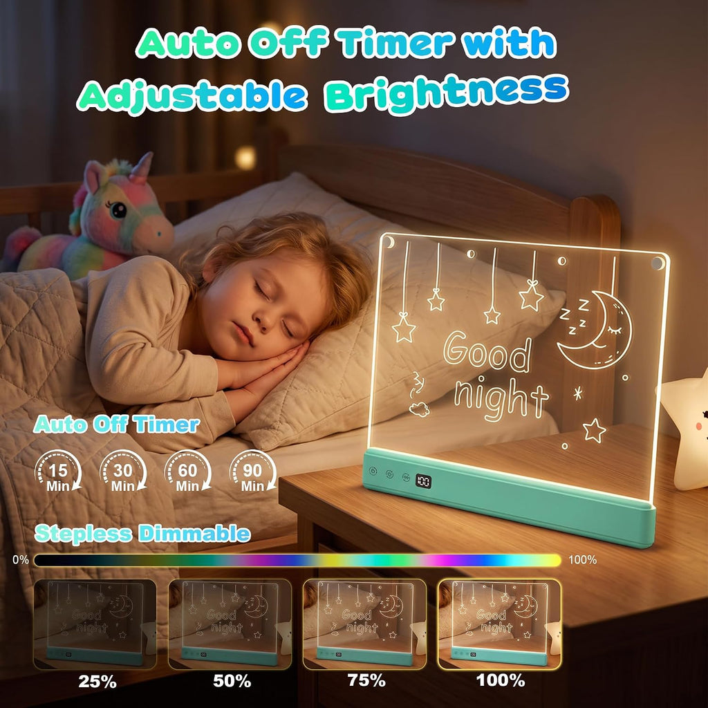 Tablero de dibujo LED recargable de 16" para niños con 16 efectos