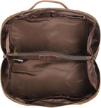 KomalC Bolsa de viaje de cuero de lujo para hombre, kit de afeitado hecho a mano con amplio almacenamiento y asa de transporte, bolsa de viaje de cuero para hombres y mujeres (marrón oscuro)