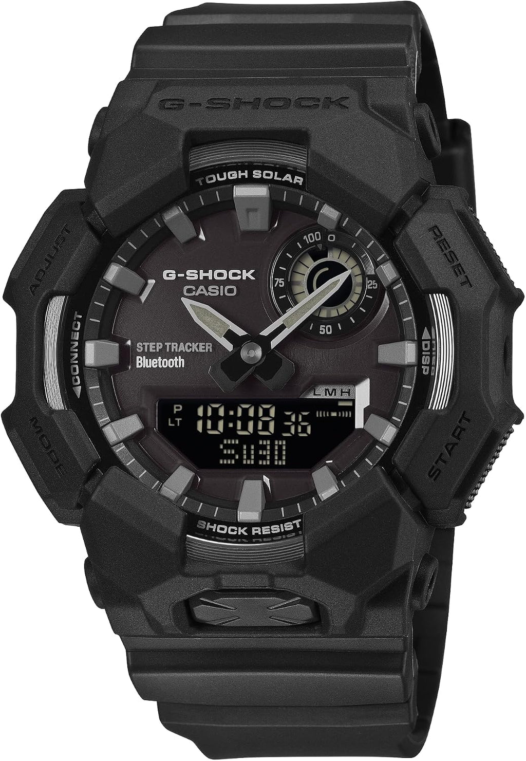 Reloj Casio G-Shock analógico-digital negro con correa de resina y podómetro (Step Tracker)