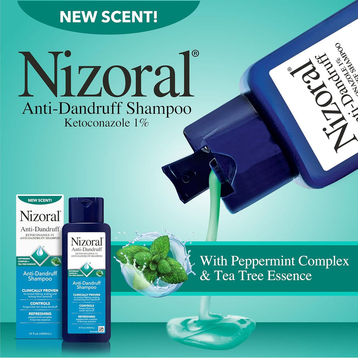 Nizoral Champú anticaspa con 1% de ketoconazol, 14 onzas líquidas,...