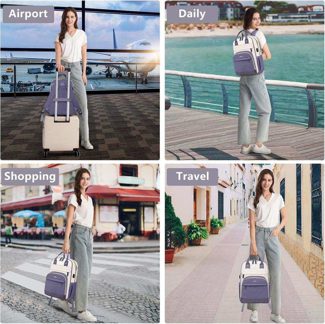 Mochila para laptop para mujer, bolsa de trabajo, mochila de viaje...