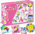 7july Caja de manualidades de unicornio, 12 divertidas artes y manualidades para niños de 4 a 8 años, juguetes creativos educativos, proyectos de arte y manualidades y kit de actividades con suministros, regalo para niñas de 3, 4, 5, 6, 7, 8 años