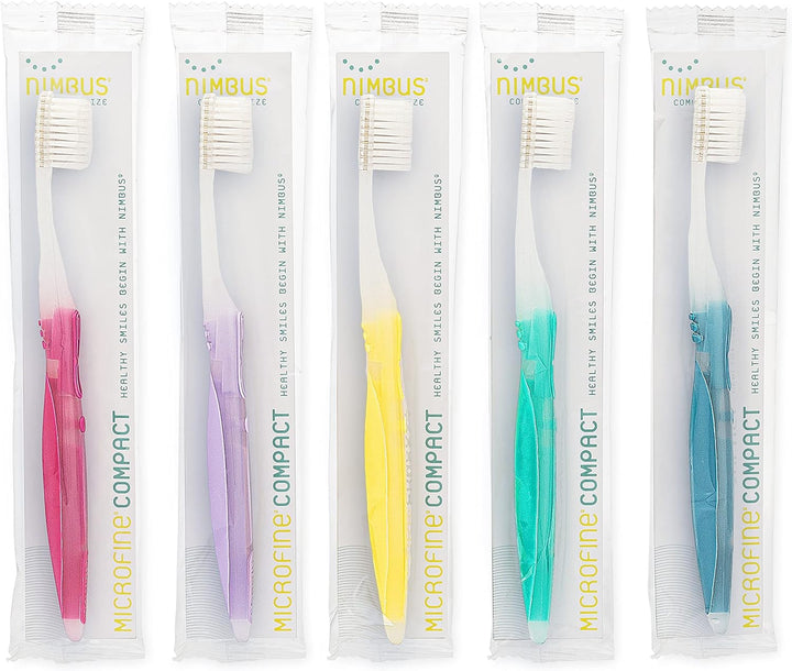 NIMBUS Cepillos de dientes extra suaves (cabeza compacta), cerdas c...