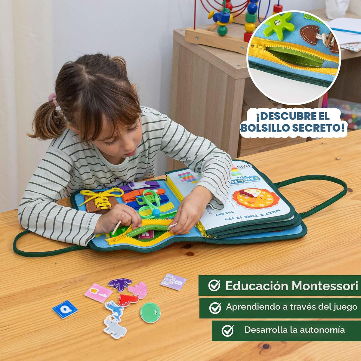 BONNYCO - Tabla de actividades para niños de 1 a 4 años con 8 tablas