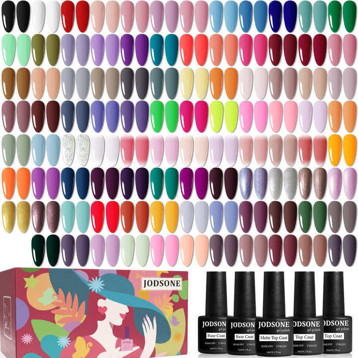 JODSONE - Juego de 100 esmaltes de uñas de gel (5 ml cada uno) con...