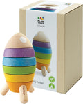 PlanToys Juguete de cohete apilable de madera para niños pequeños