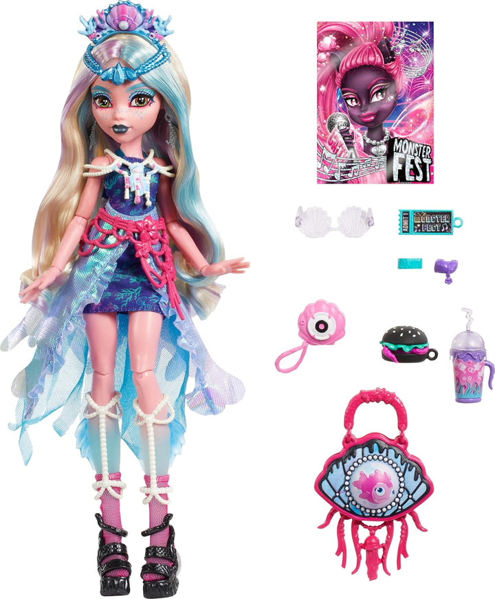Monster High Muñeca Monster Fest, Lagoona Blue con atuendo glamoros...